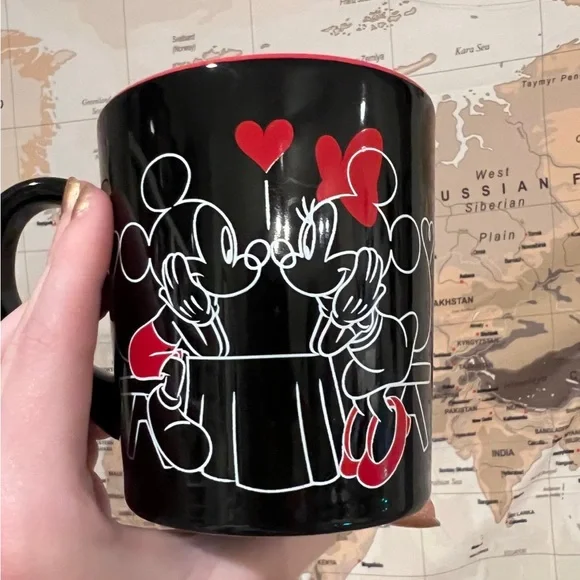 Disney Mickey & Minnie Mouse Valentine’s Day Love Swing Black & White Mug Set - Picture 6 of 12